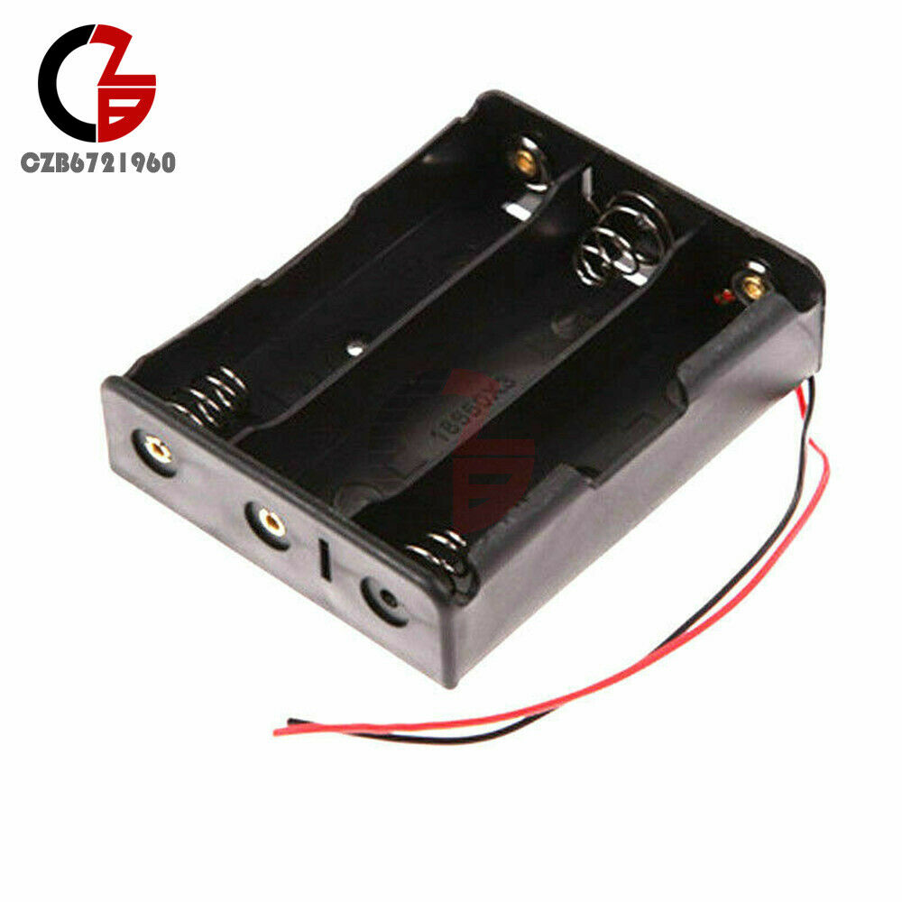3 Slots 3X 18650 DIY Battery Storage Plastic Case Box Holder with Wire Leads