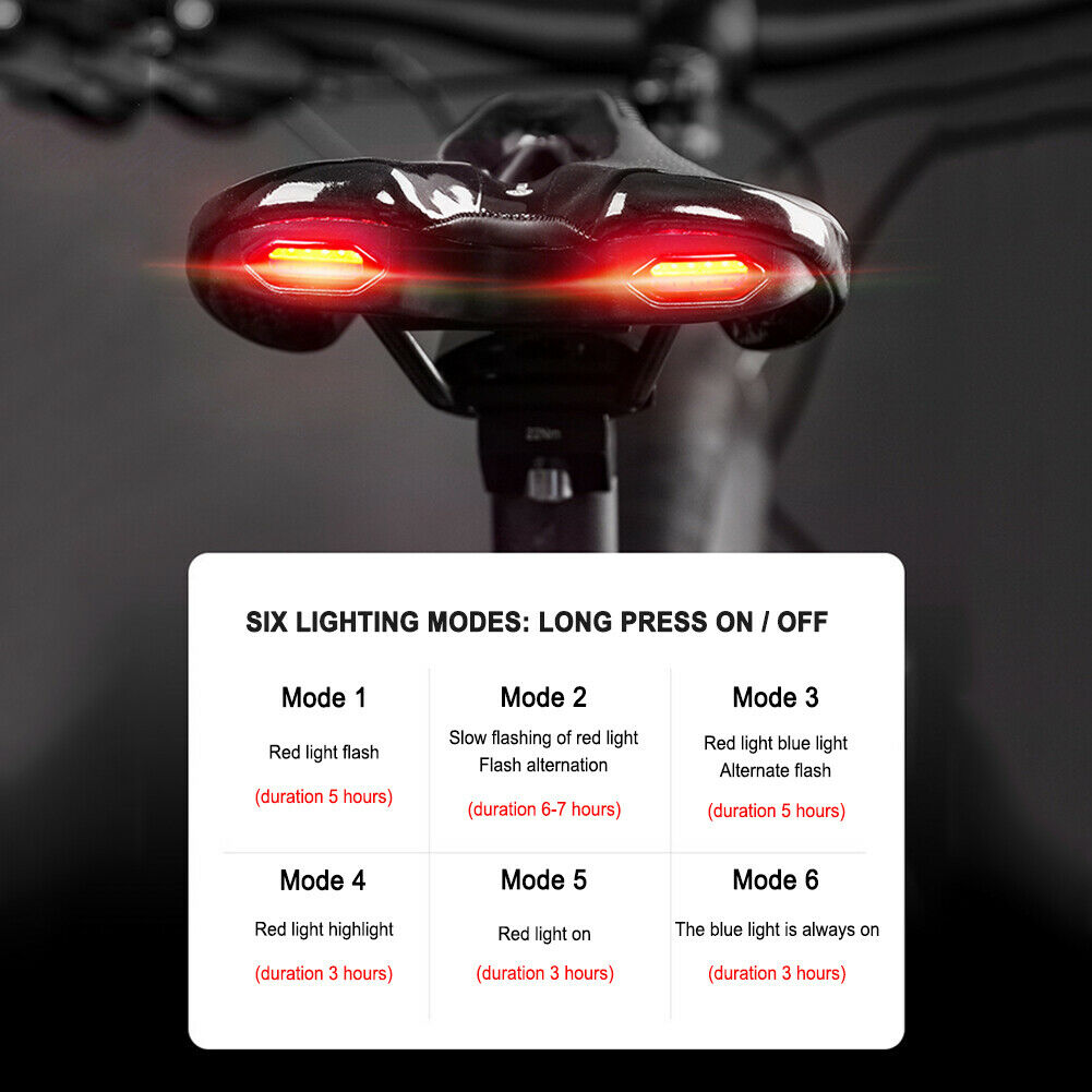 Durable Bicycle Saddle with USB Charging Light MTB Road Bike Seat Cushion