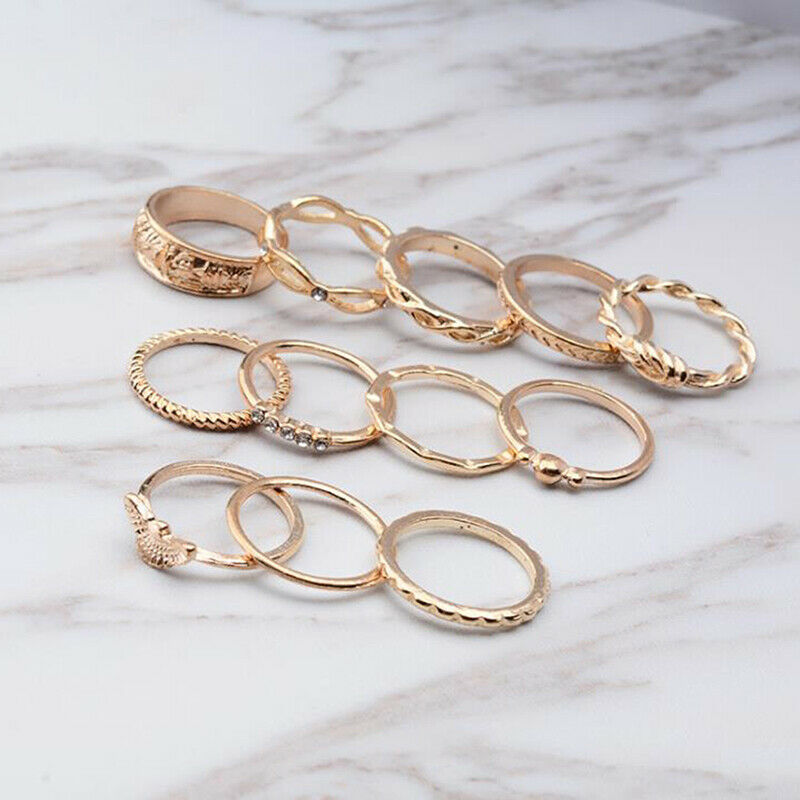 12Pcs/set Women Fashion Personality Punk Gothic Rings Jewelry GiftA KX