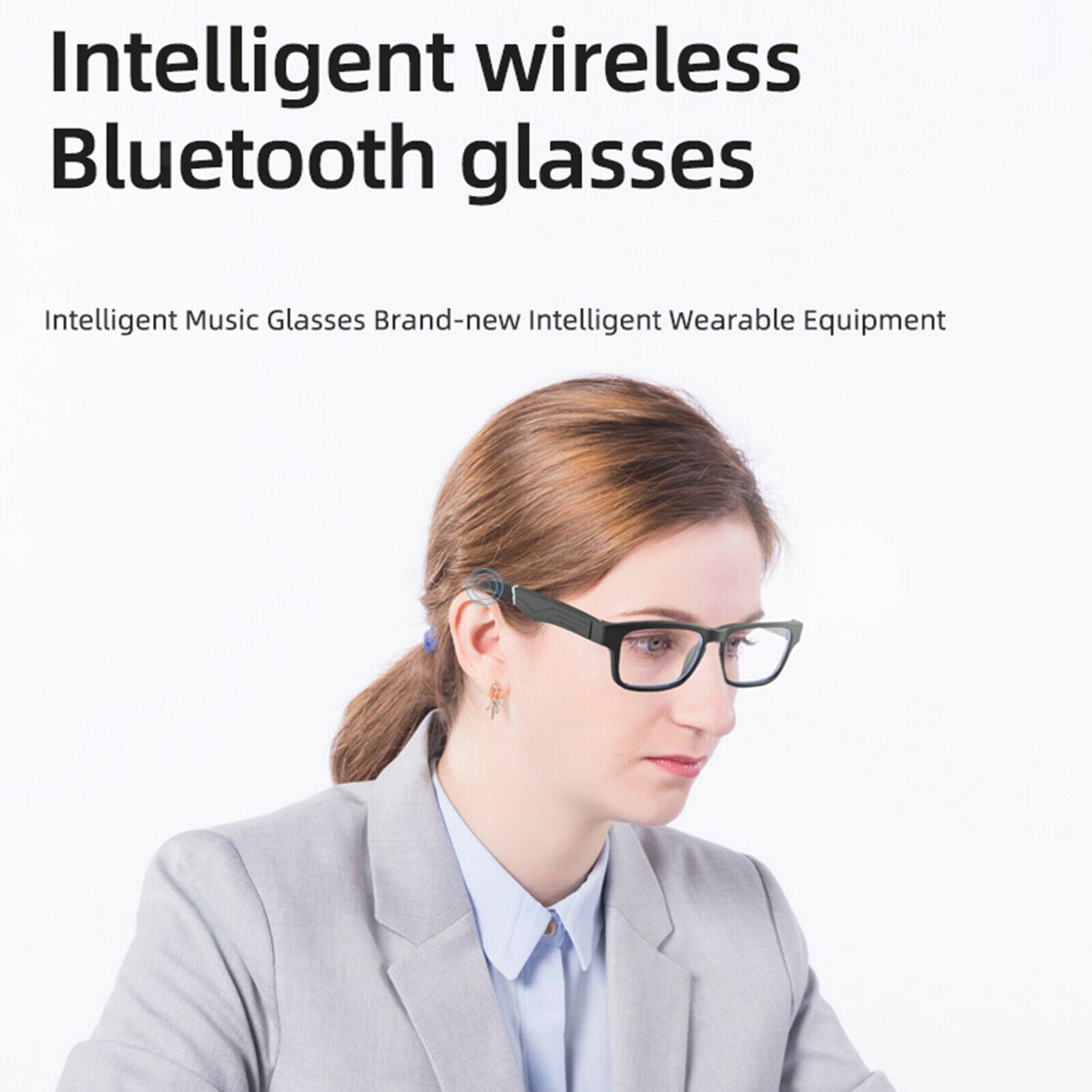 1x Glasses Wireless Music Headset Audio Speaker Anti-blue Hands-Free Calling
