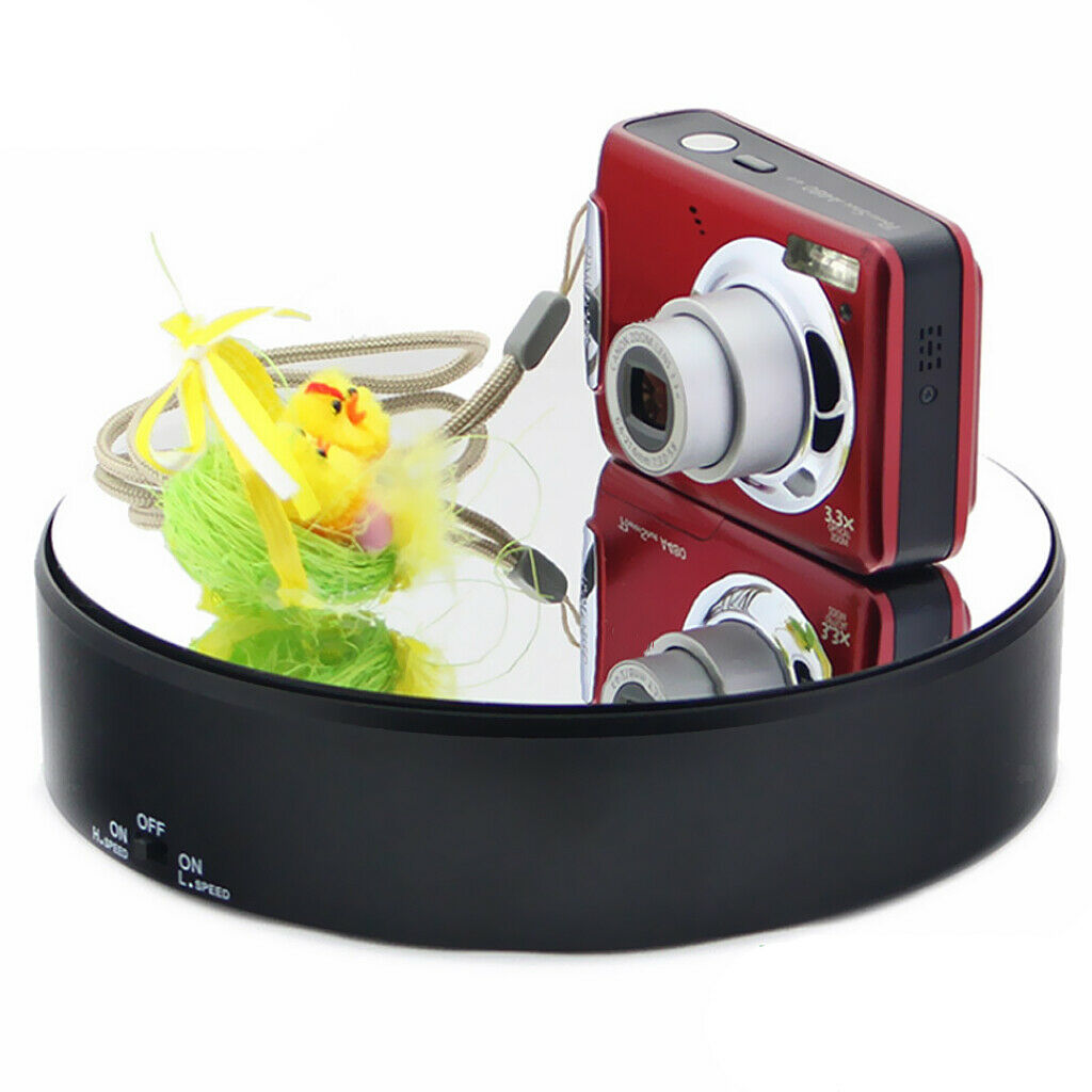360 Degree Electric Rotating Stand Turntable Black for Jewelry Phone Display