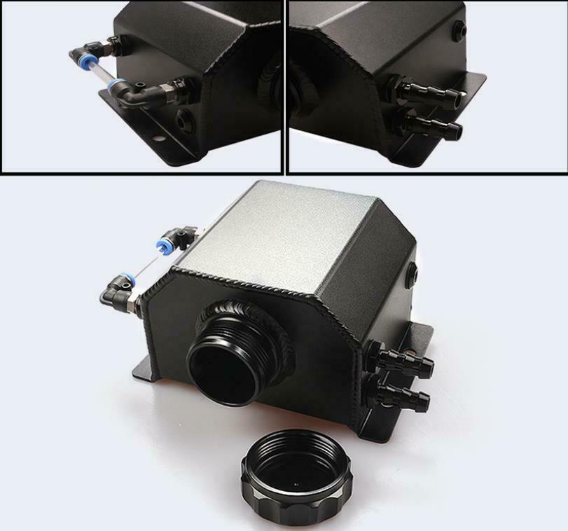 1L Black Aluminum Radiator Coolant Overflow Bottle Recovery Water Tank Reservoir