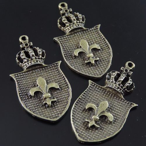 39549 Antiqued Bronze Alloy Crown Charms Jewelry Pendant 40*20*4mm 20pcs