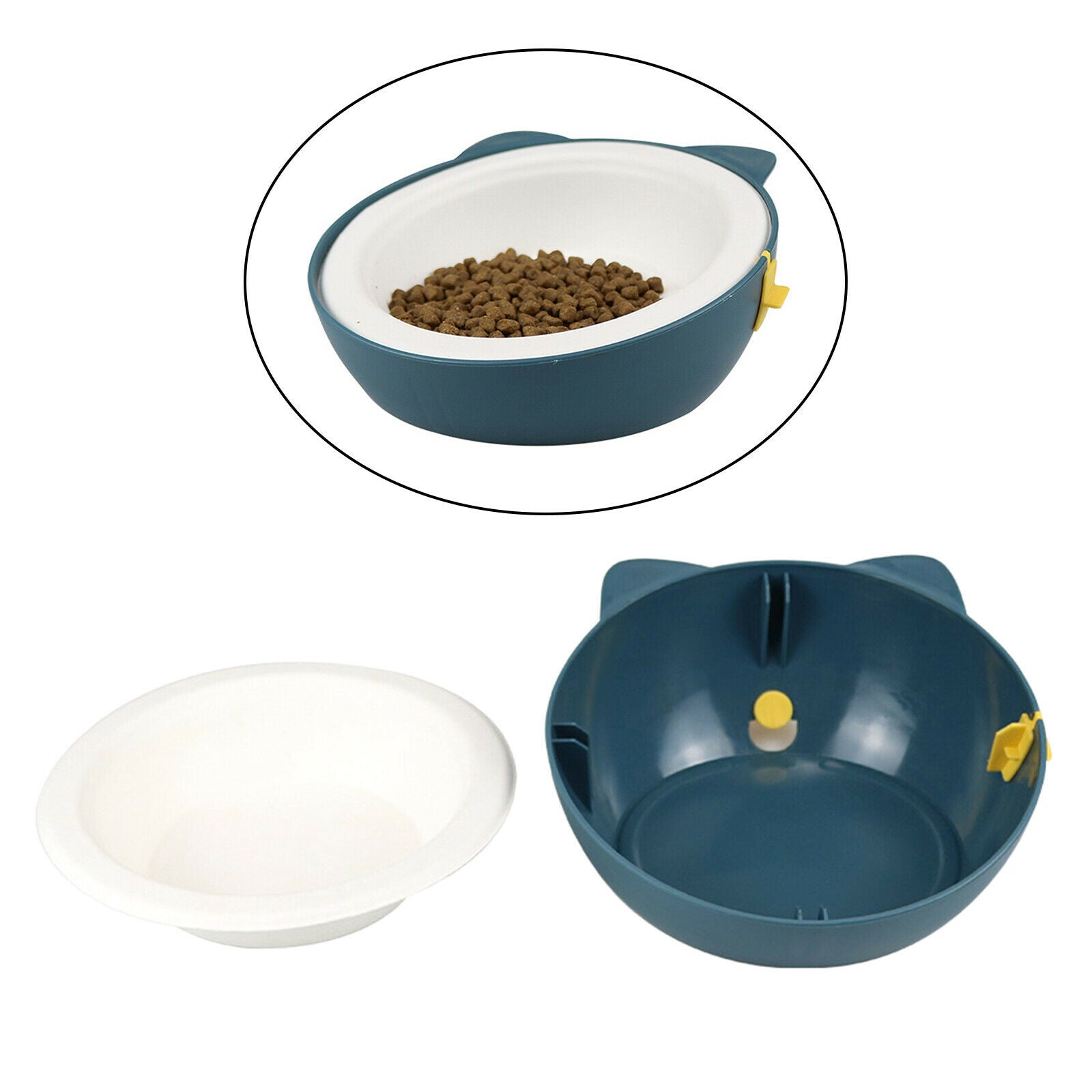 Dog Cat Feeding Raised Bowls Food Water Dish w/ Disposable Bowl Pet Supplies