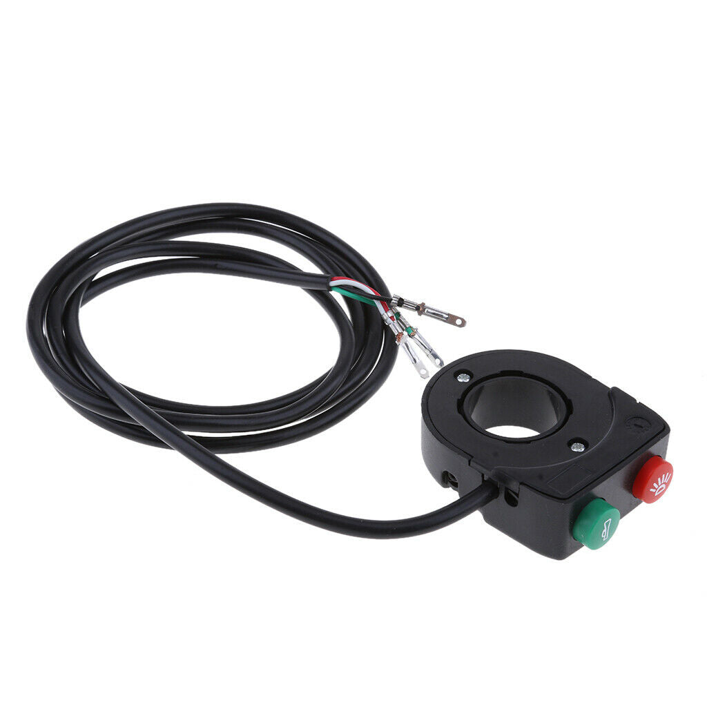 Motorcycle 7/8" Handlebar Horn Headlight On/Off Button Switch Control New