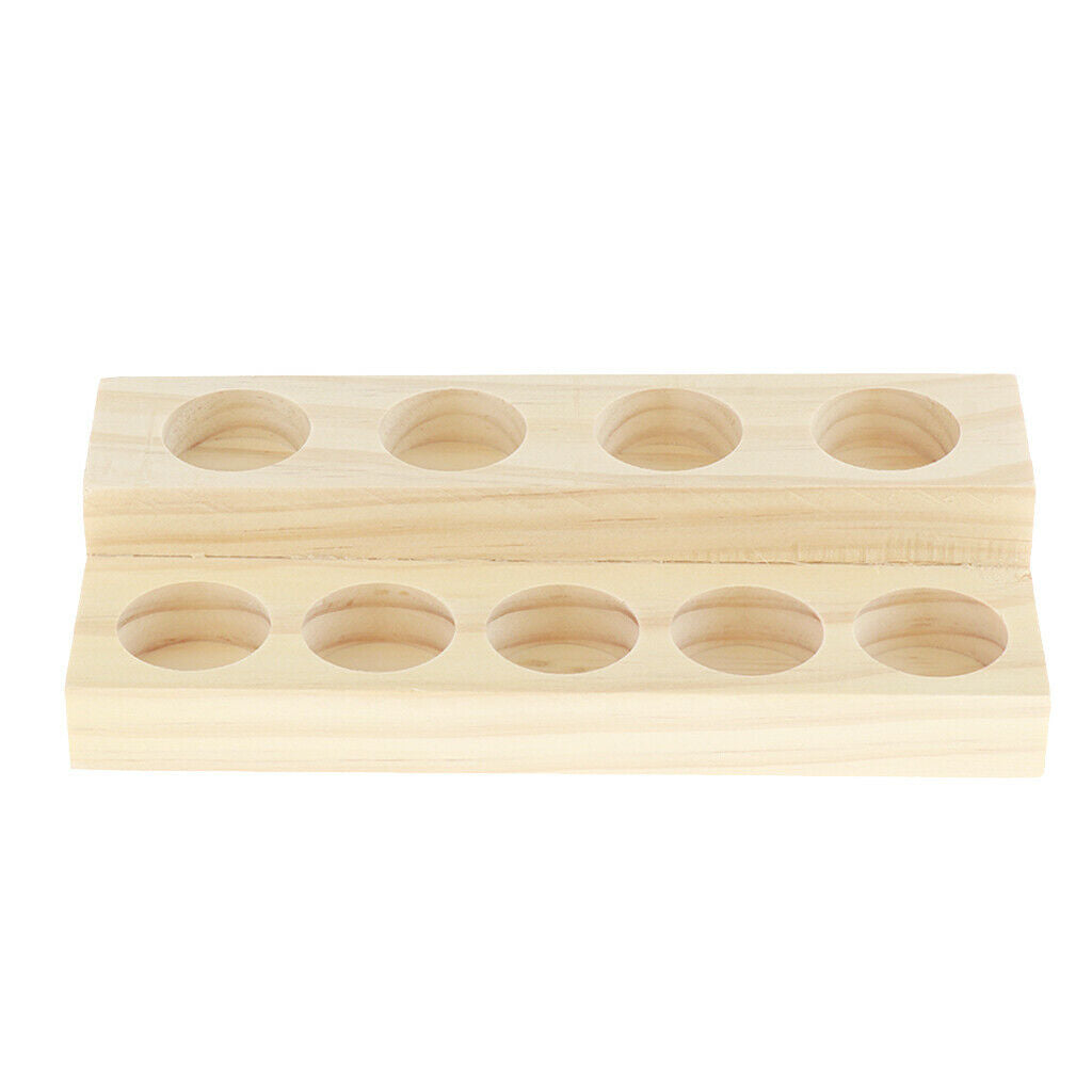 9 Slots Wooden Essential Oil Bag Box Display Rack , Portable Carrying Case