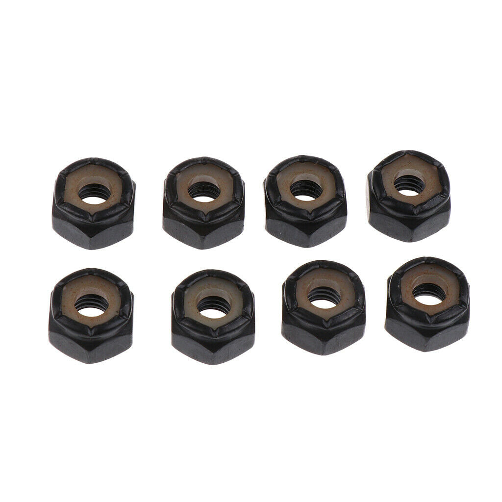 8 Sets Skateboard Mounting Bolts Longboard Screw Nuts Hardware 5x27mm Black