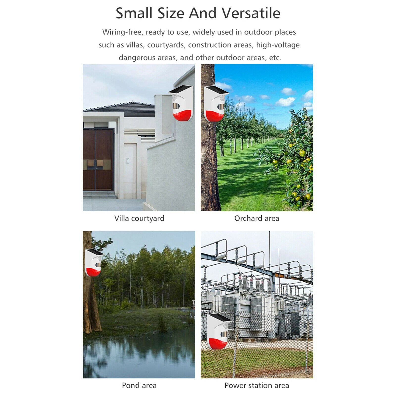 IP67 Solar Alarm Outdoor Infrared Security Warning Motion Sensor Detector