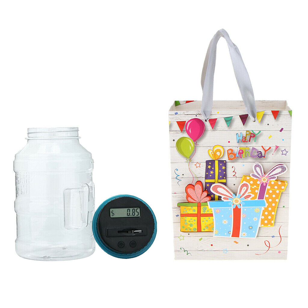 Electronic Digital Coin Money LCD Counter Saving with Gift Bag Children's