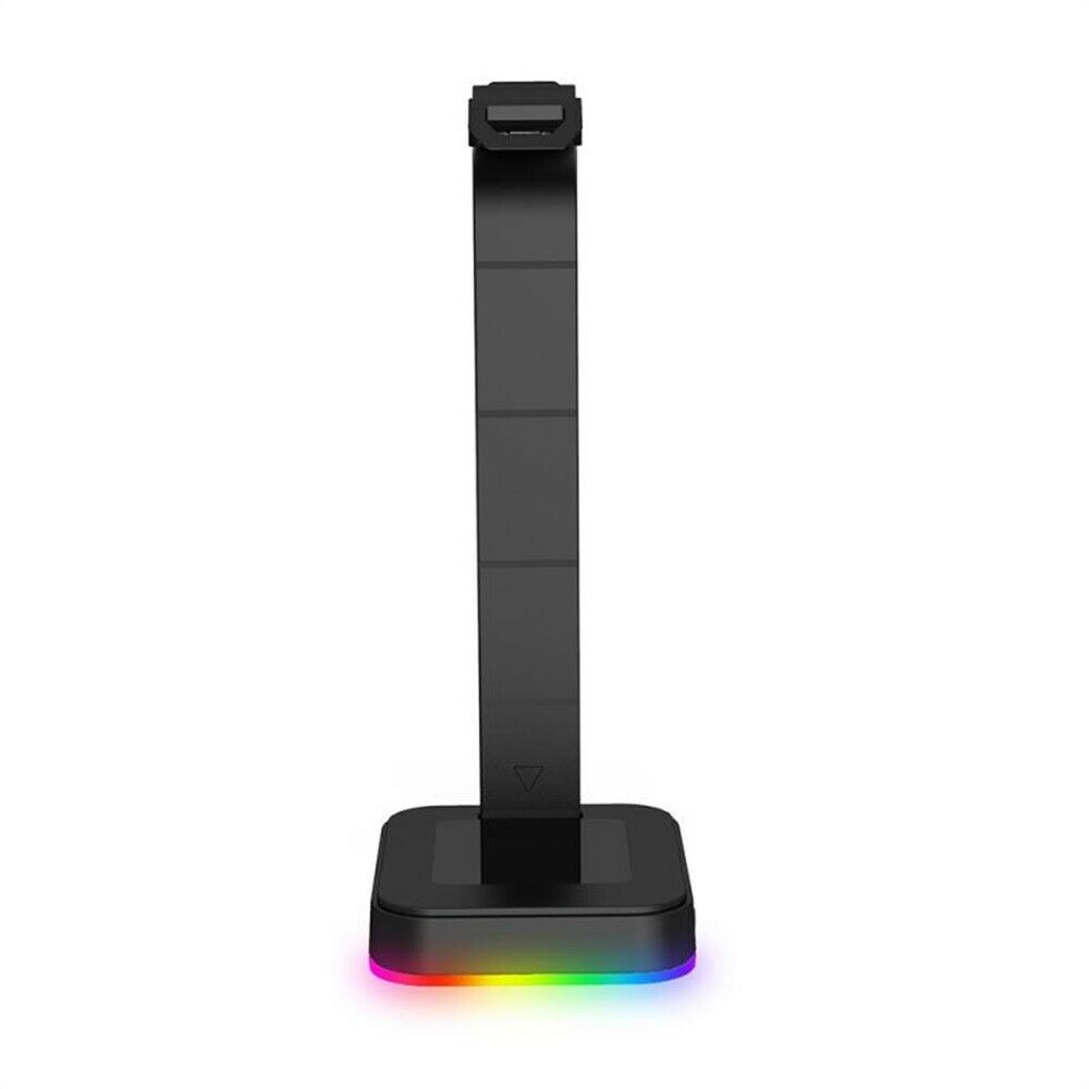 Gaming Headset Stand w/ 2 USB and 3.5mm Ports RGB Headphones Holder Hanger Base