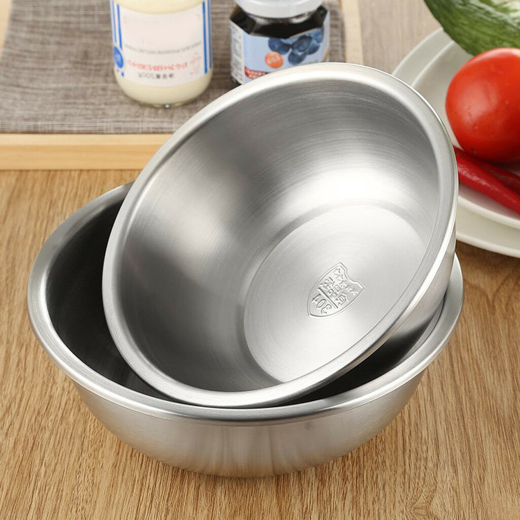 Stainless Steel Metal Mixing Bowls Caterer Fruit Salad Spaghetti Pasta 14cm
