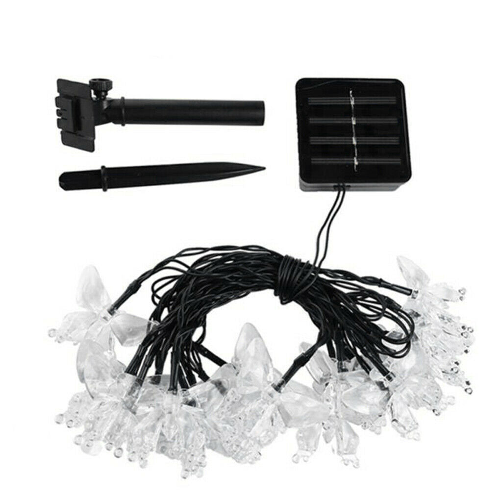 Butterfly Solar String Light 30 LED Christmas Decorative Lighting White