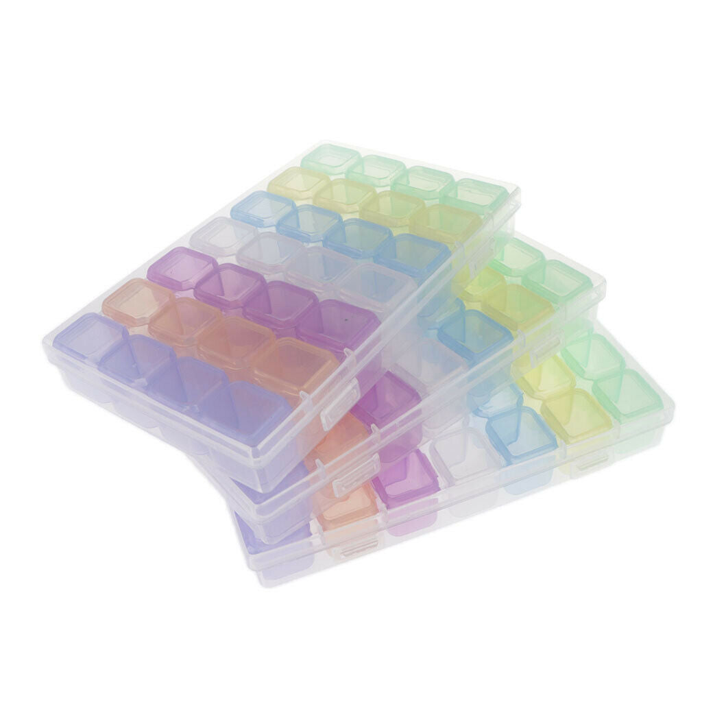 3Pcs Plastic Jewelry Organizer Container Storage Box Single Mini Plastic Storage