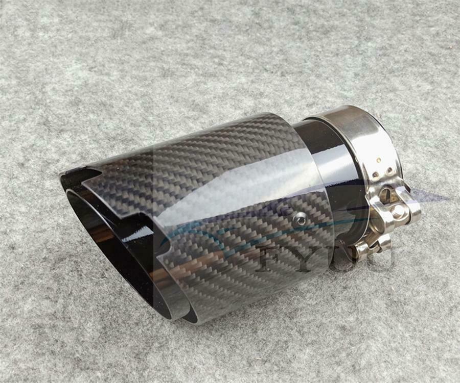 67mm Top Quality Glossy Titanium Black Carbon fiber Exhaust Muffler Tail Pipes