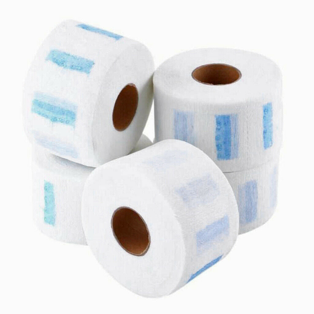 5x Neck Ruffle Roll Paper Disposable Haircut Collar Hair Salon Accs white