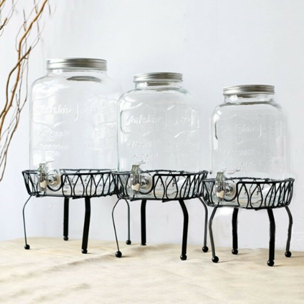 4L 5L 8L Drink Stand Basket Holder Stand Glass Jar Stand Wate Wine Black M