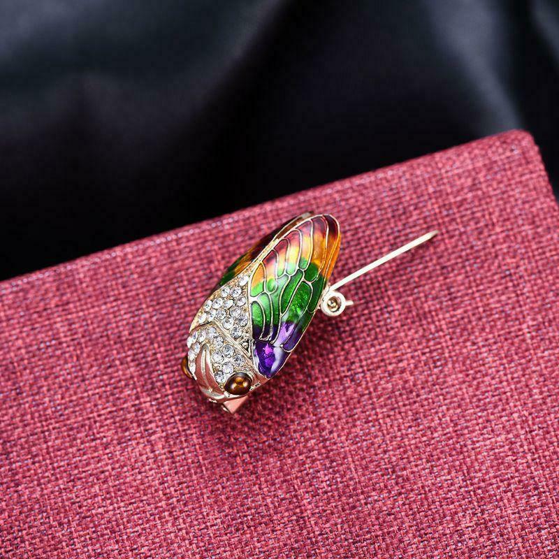 Cicada Brooch Insects Rhinestone Fashion Charms Jewelry Badge Banquet Scarf Pins