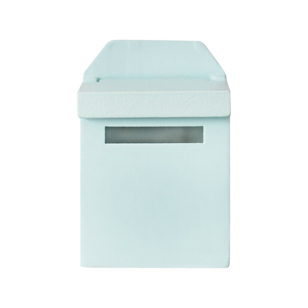 Blue Wooden Mailbox Steepletop Door with 1/12 Hardware