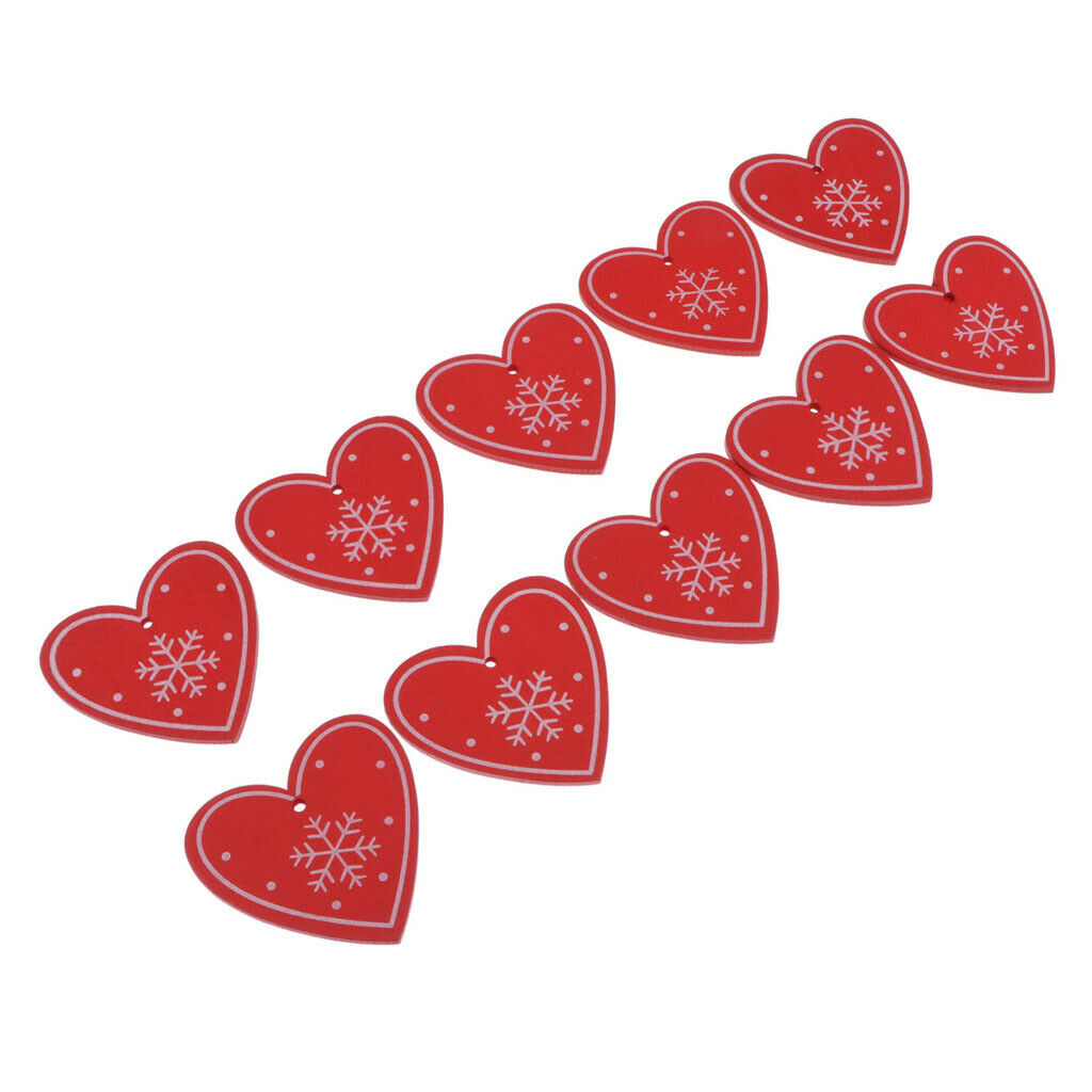 DIY Craft Woody Pieces Red Heart Ligneous Backdrop Wedding Decor 10 Pieces