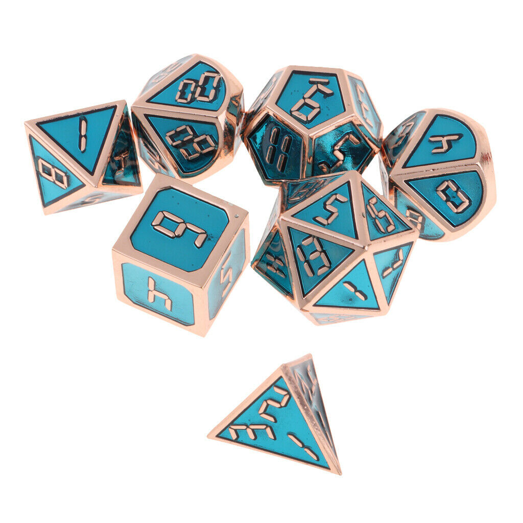 7pcs Alloy Polyhedral Dices Set for   Table Game Supplies G
