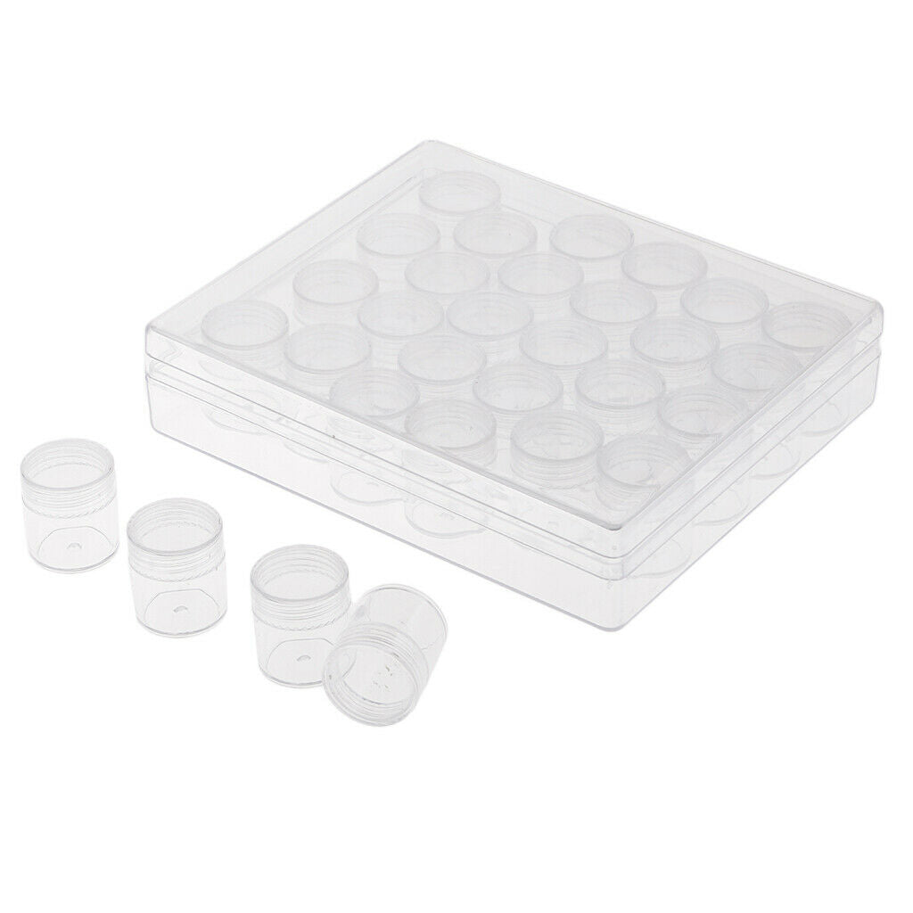 30 Slots Clear Jewelry Beads Container Makeup Cosmetic Organizer Storage Box