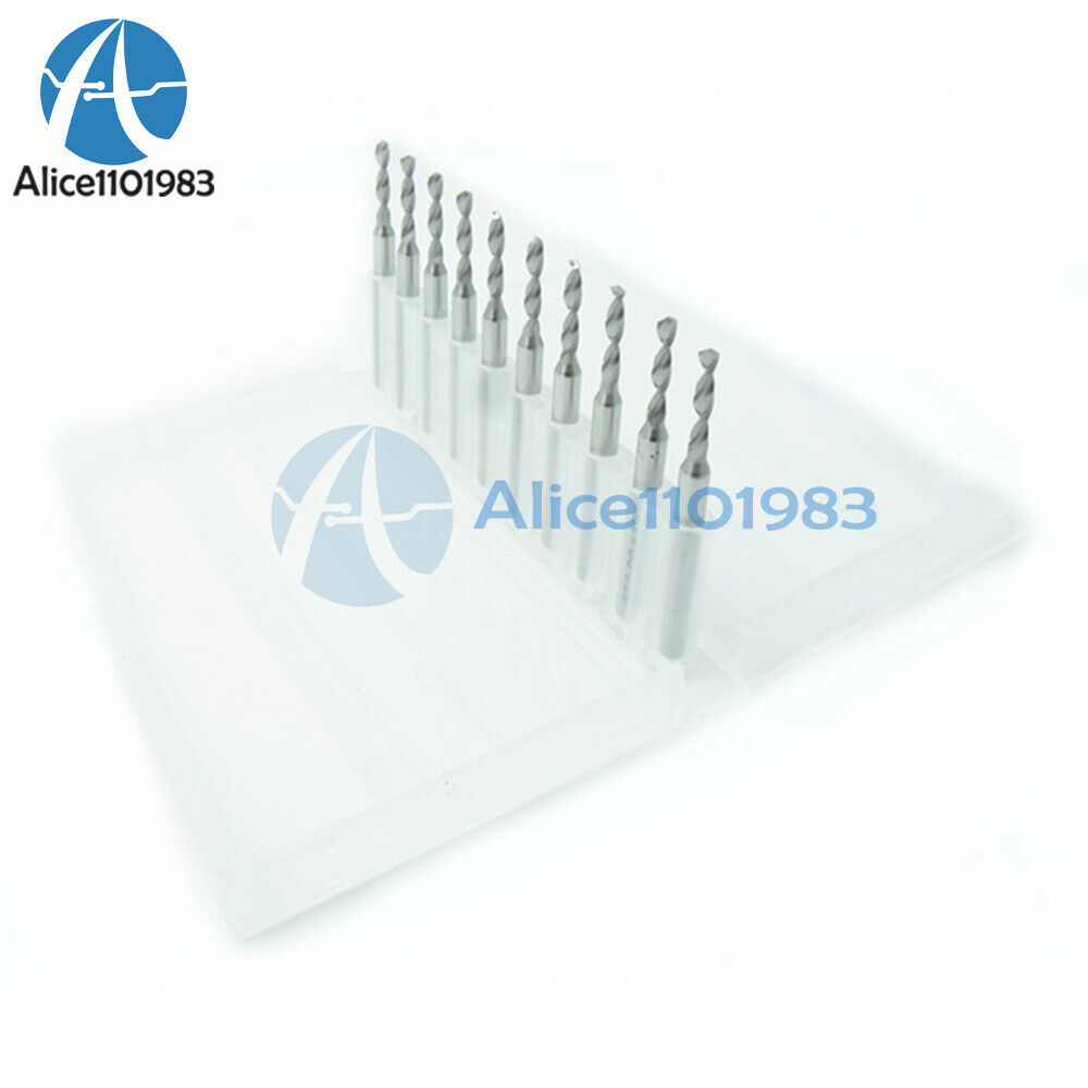 10PCS 0.8mm Micro Mini Carbide steel Engraving Drill Bit PCB press CNC Dremel