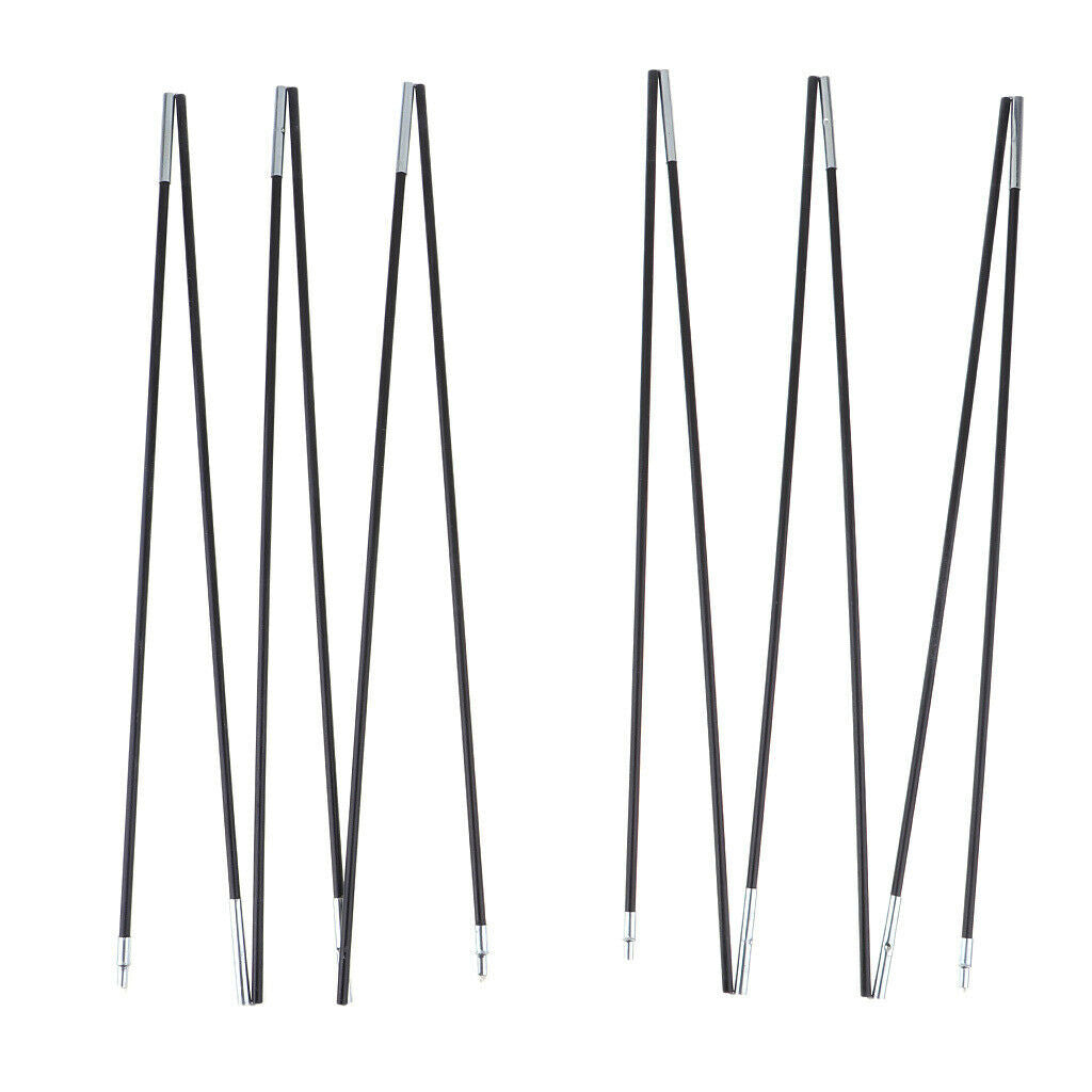 2X 2Pcs Portable Lightweight Replacement Fiberglass Tent Poles With Carrying Bag