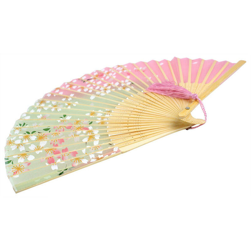 Japanese Chinese Bamboo Lace Cherry Blossom Folding Hand Fan Wedding Part.l8