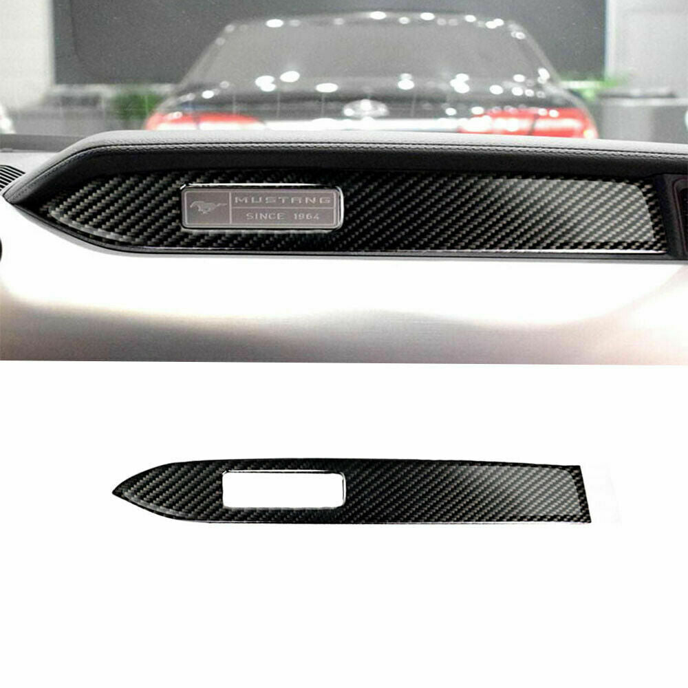 Carbon Fiber Interior Dashboard Panel Cover Trim Fit For Ford Mustang 2015-2019
