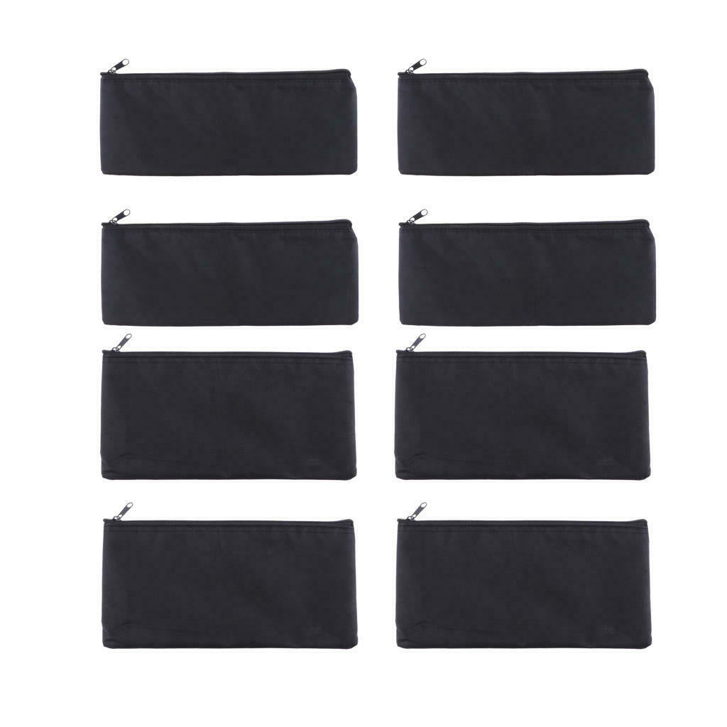 8Pieces Premium Microphone Protective Bags Pouch Zipper Soft Durable Black