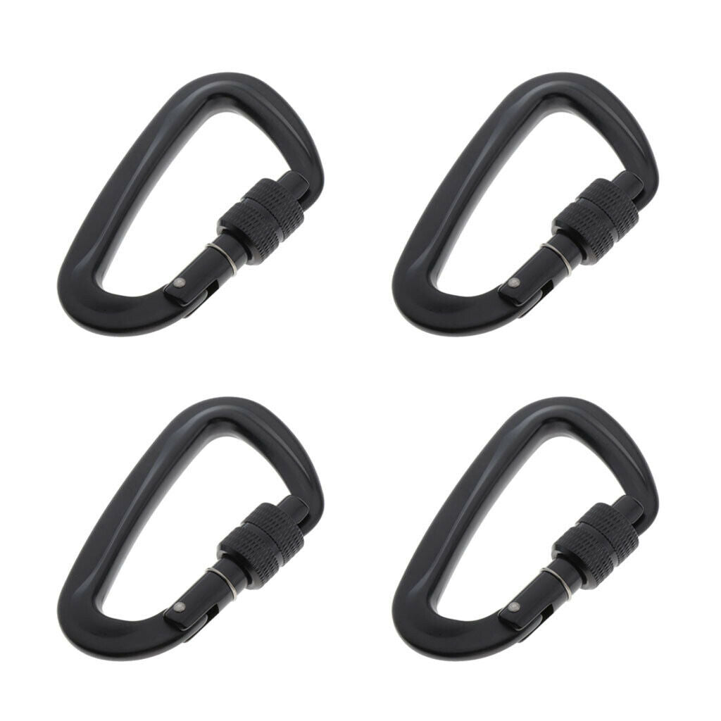 4Pcs Screw Lock Carabiner Durable Durable Hooks Clip for Camping Traveling