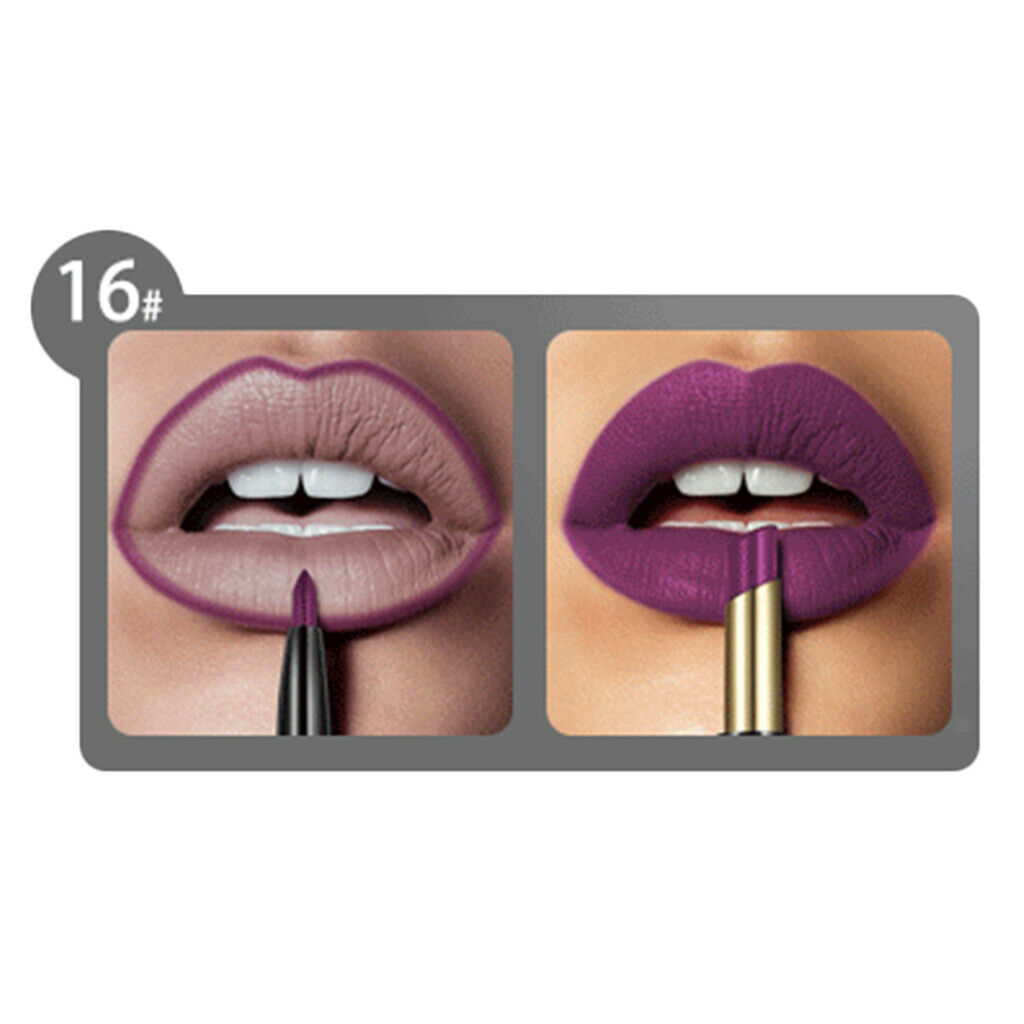Double Head Long Lasting Waterproof Lipstick Pen Matte Lip Liner Make Up 16