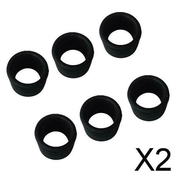 2X 6 Pieces Black Rubber Fishing Rod Holder Pole Rest Rack Insert Protectors