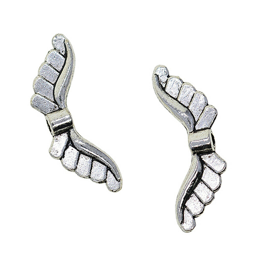 100pcs 23x8mm Angel Wings Charm Pendant Beads Jewelry Necklace