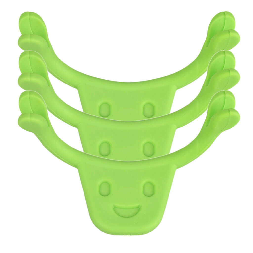 Pack of 3 Silicone Smile Trainer Face Line Lifting Training Corrector Green