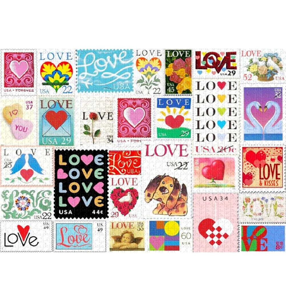 200 Pieces Lover Stamps Jigsaw Puzzle Brain Exercise Puzzle Games for Couple