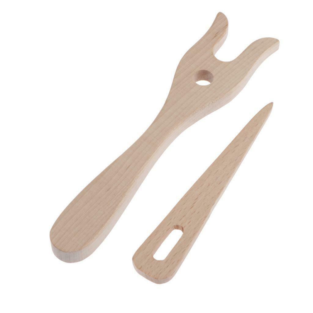 2pcs Wooden Knitting Fork Lucet Tool for Making Cord, Braiding