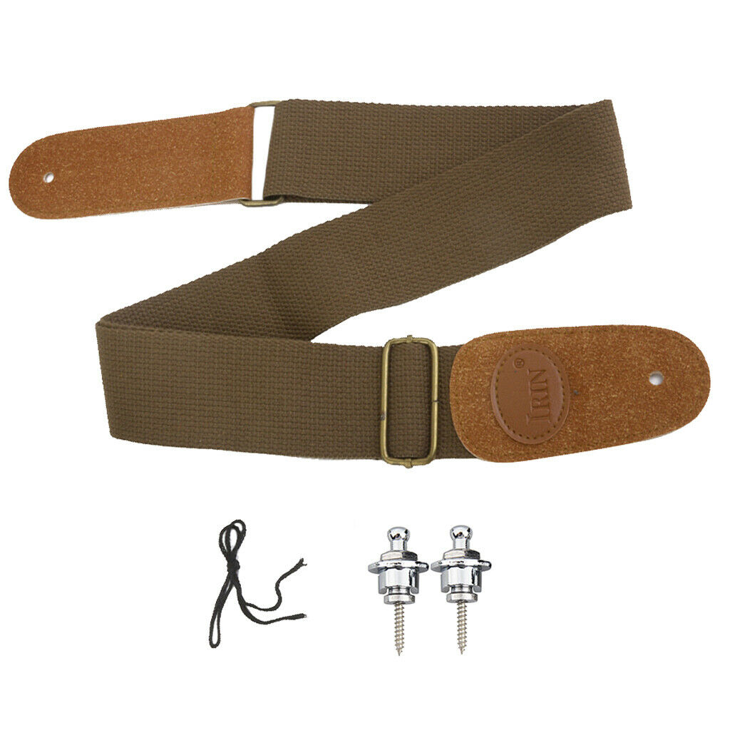 Quick Release Strap Lock Electric Guitars 2 Chrome & Adjustable Strap Canvas