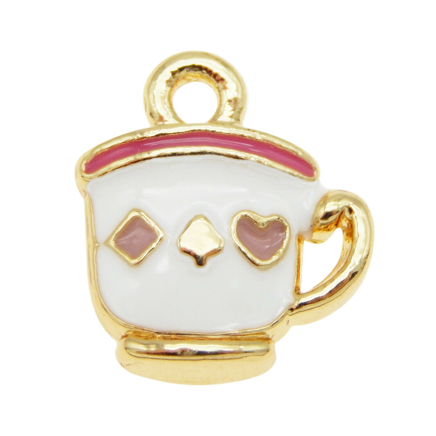 16pcs/Pack Enamel Plated Colorful Coffee Cup Tea Cup Pendant Charms DIY Findings