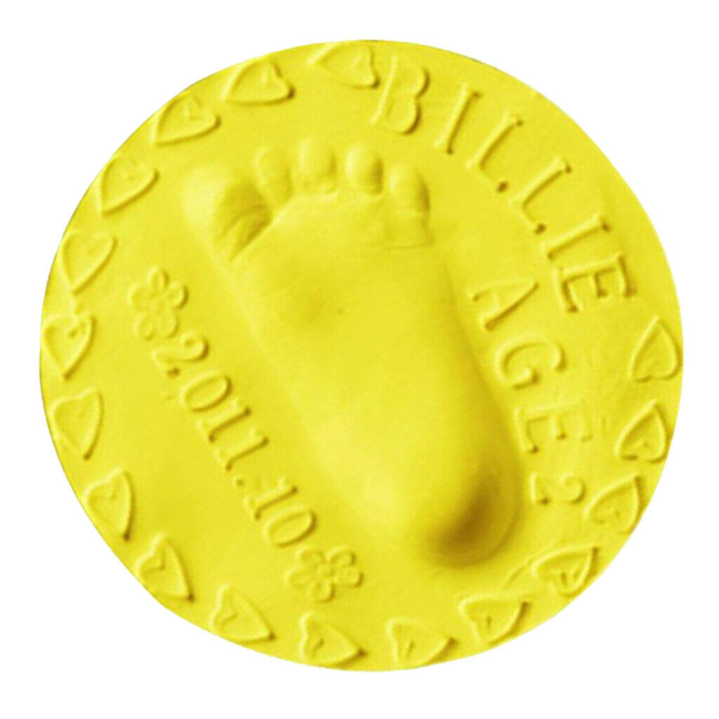 Bag of 2 Air Drying Clay For Babies Hand Print and Foot Print Casting Kit Yellow