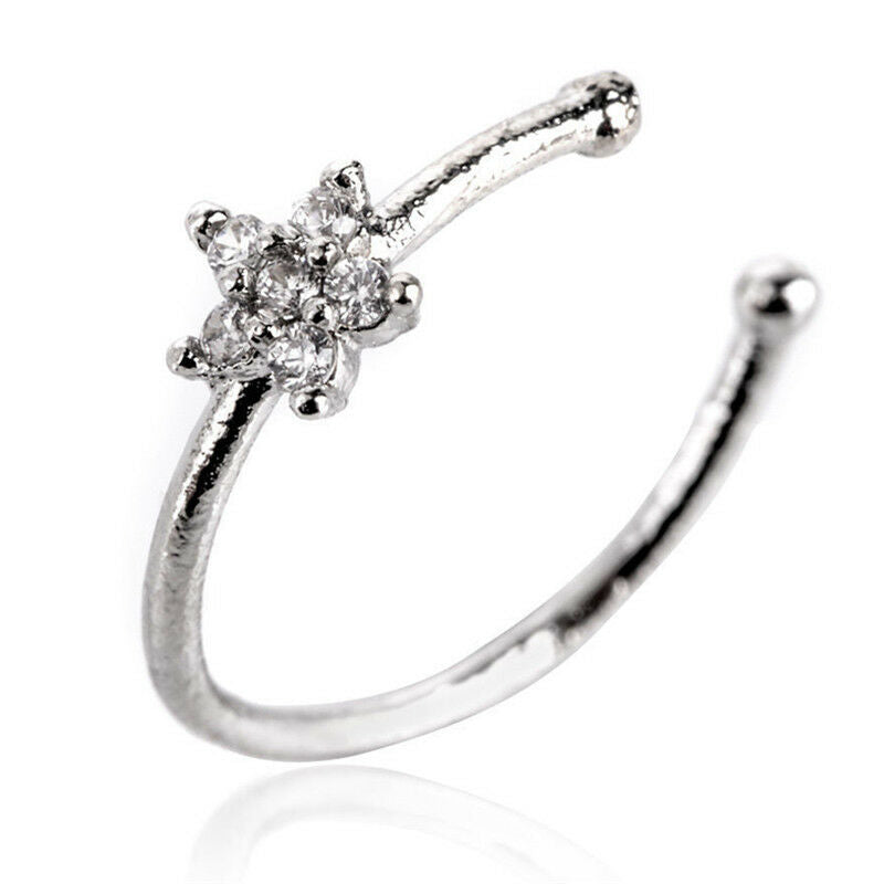 Nose Ring Ear Hoop Tragus Cartilage Earring Crystal Stainless Surgical Ste.l8