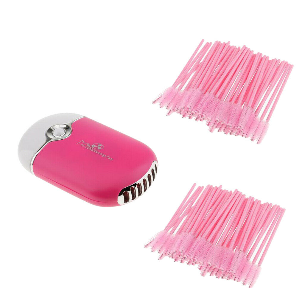 100piece Disposable Eyelash Mascara Wands + Eyelash Extension Glue Dryer Fan