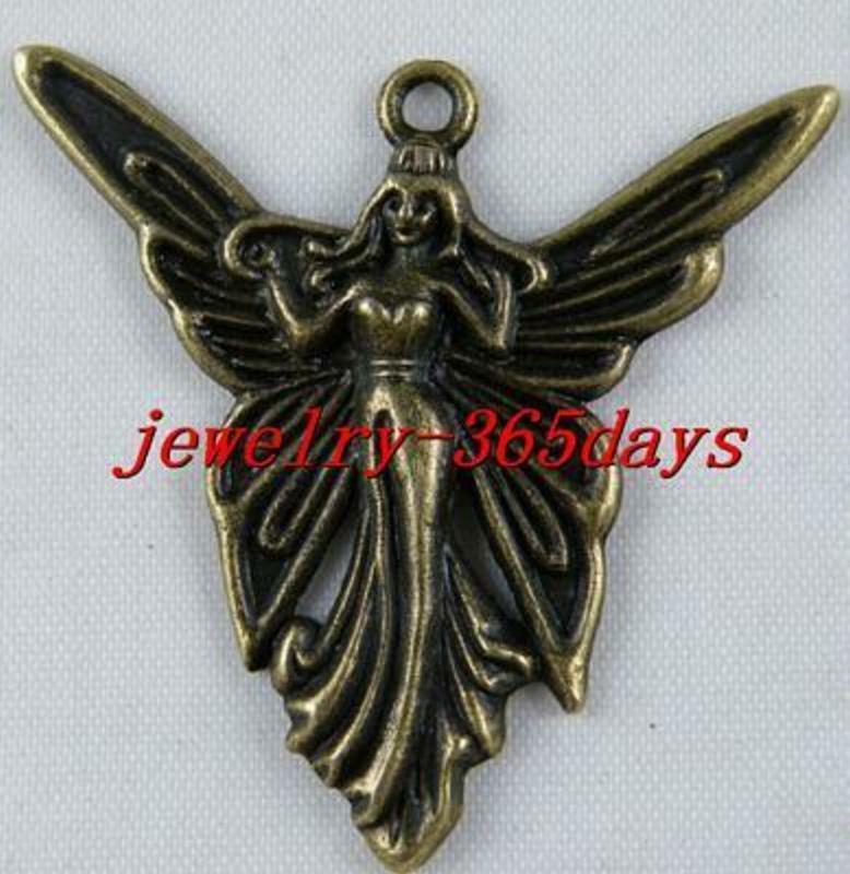 18pcs Bronze Color Cute Angell Charms Pendants 39x37x3mm 8088/1