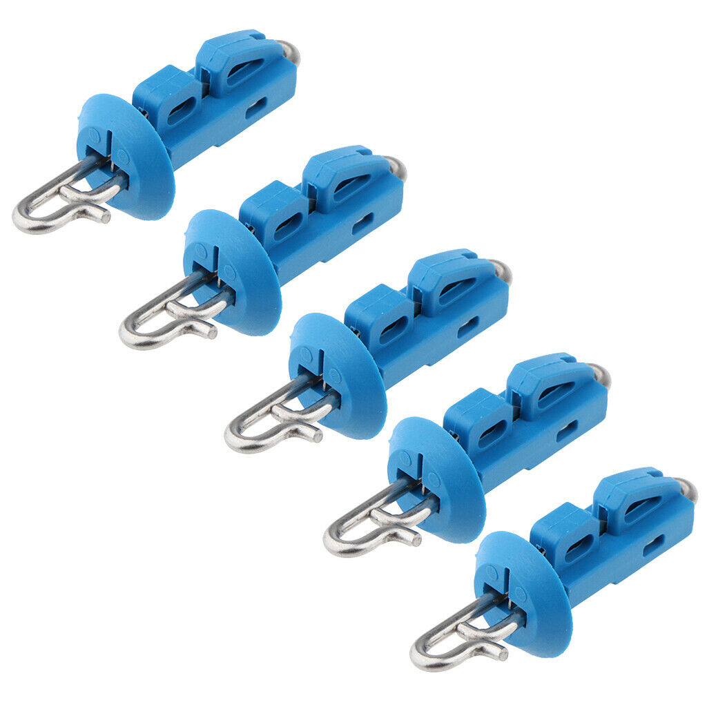 5pcs Splash Down Solo Sea Fishing Bait Clip Locking Lock Blue