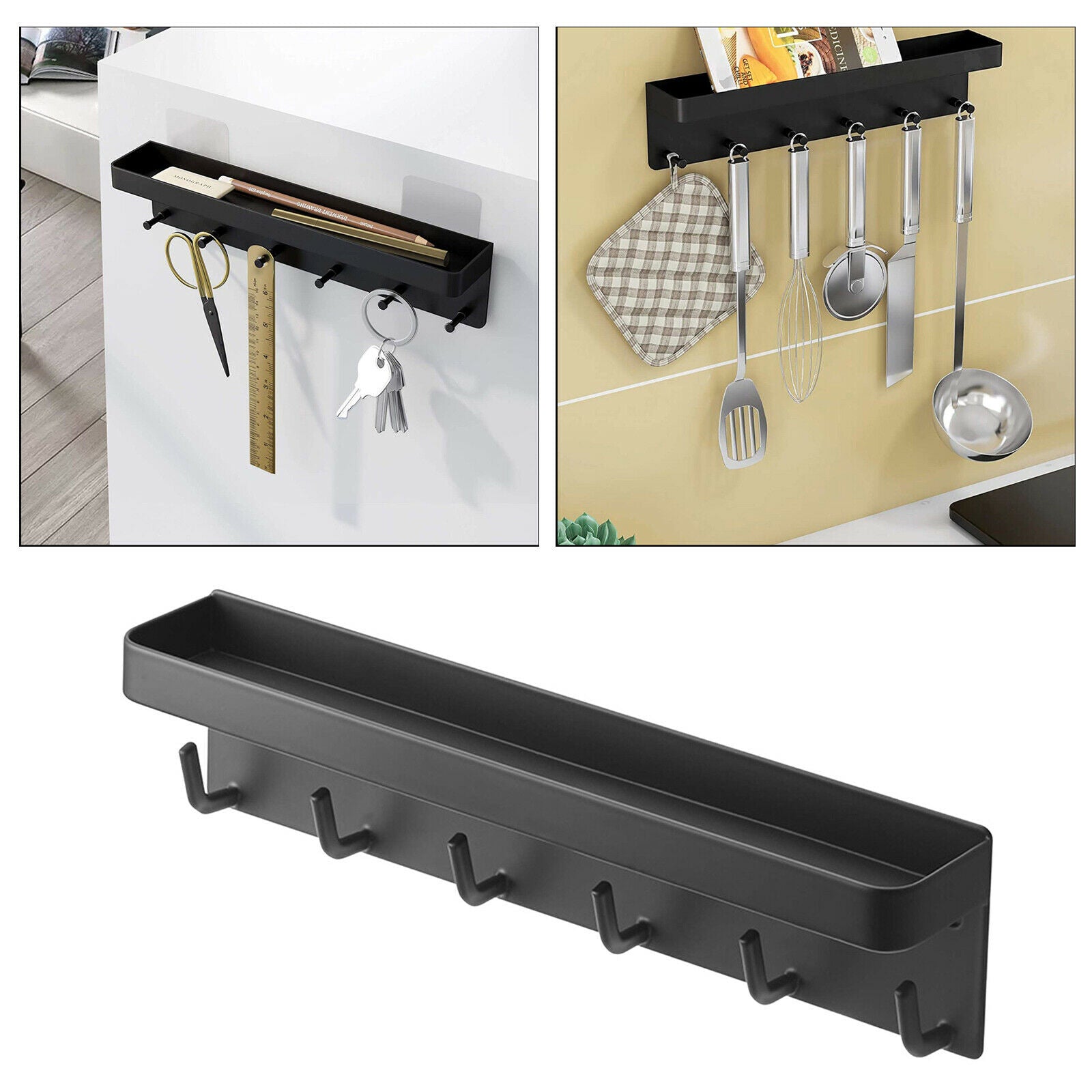 Heavy Duty Wall Coat Hanger Holder 6 Hooks Home Kitchen Organizer Decor