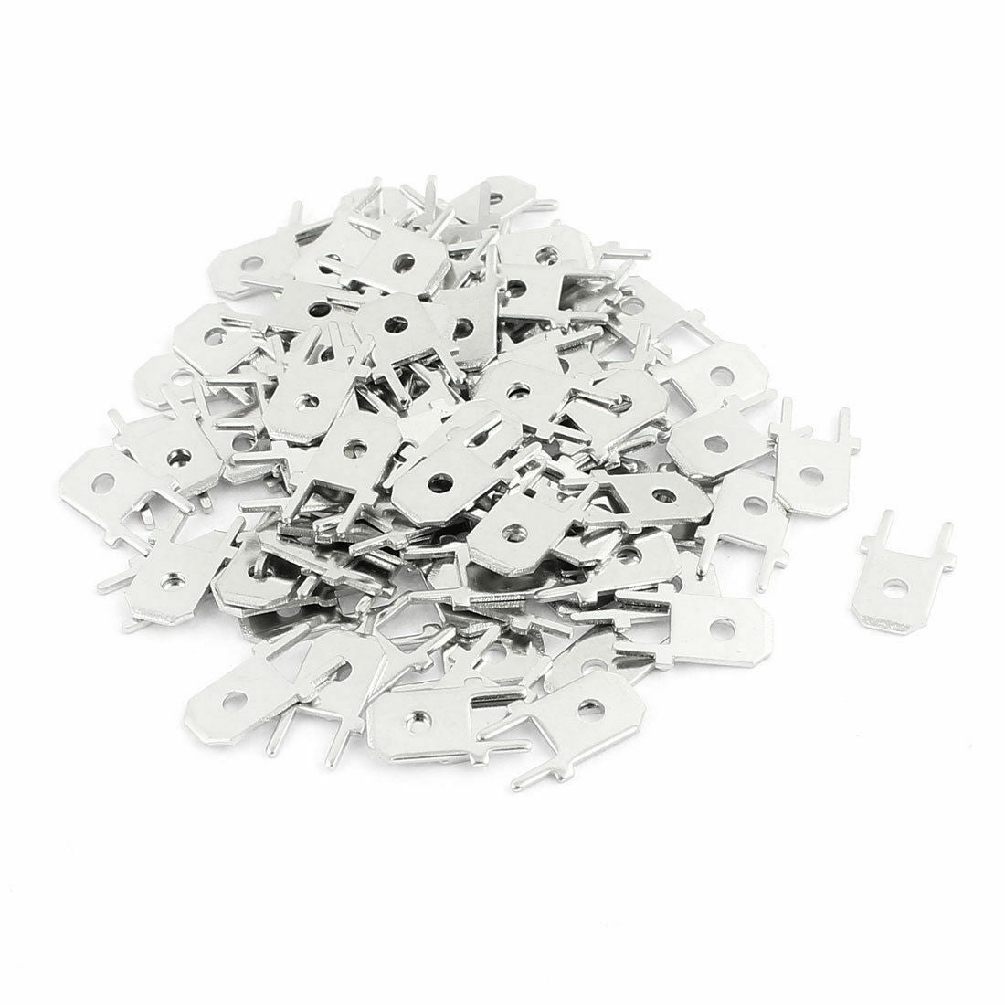 1/4" Dia Male Insulated Crimp Spade PCB Male Terminal Fasten Connector 100 Pcs