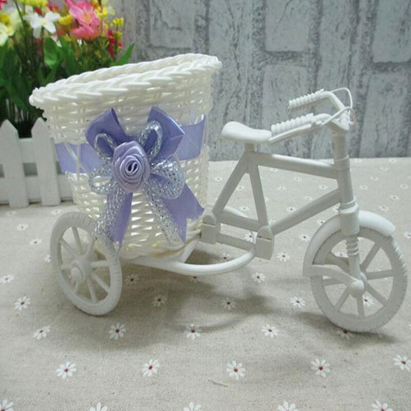 Plastic Tricycle Bike Design Flower Basket Container For Home Wedding Dec.l8