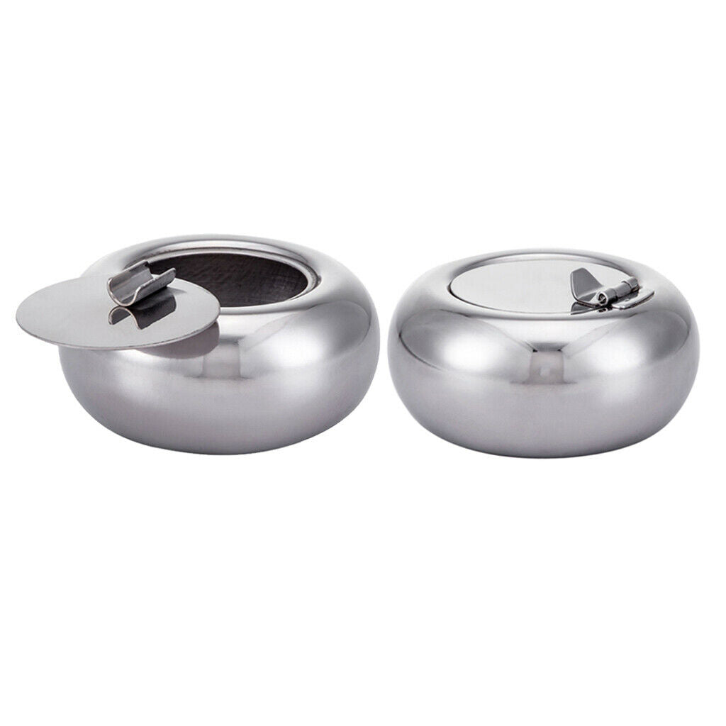 2x Cigarettes Ashtray Ash Tray for Cars Windproof Portable Home Office Round