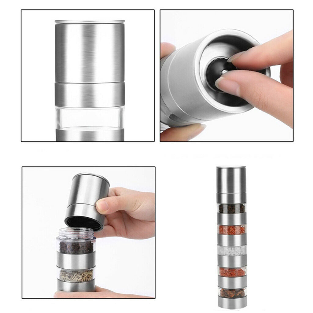 Stackable Reusable Clear Pepper Spice Jar Picnic Kitchen Condiment Container