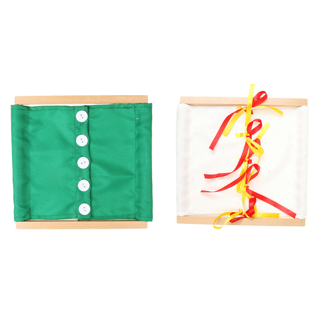 Set Of 2 Montessori Bow Tying Buttoning Dressing Frames for Baby Early